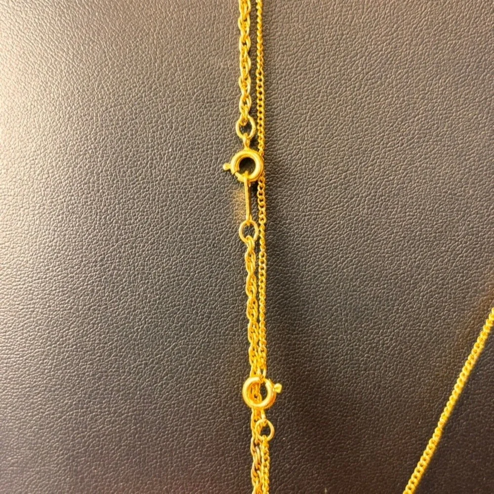 Gold Rope Chain Razor Blade Pendant Necklace Set Goth Y2K Streetwear Edgy Boho